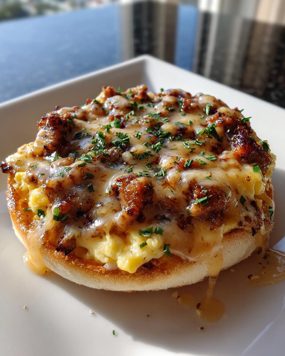 English Muffin Breakfast Pizza - detail 1