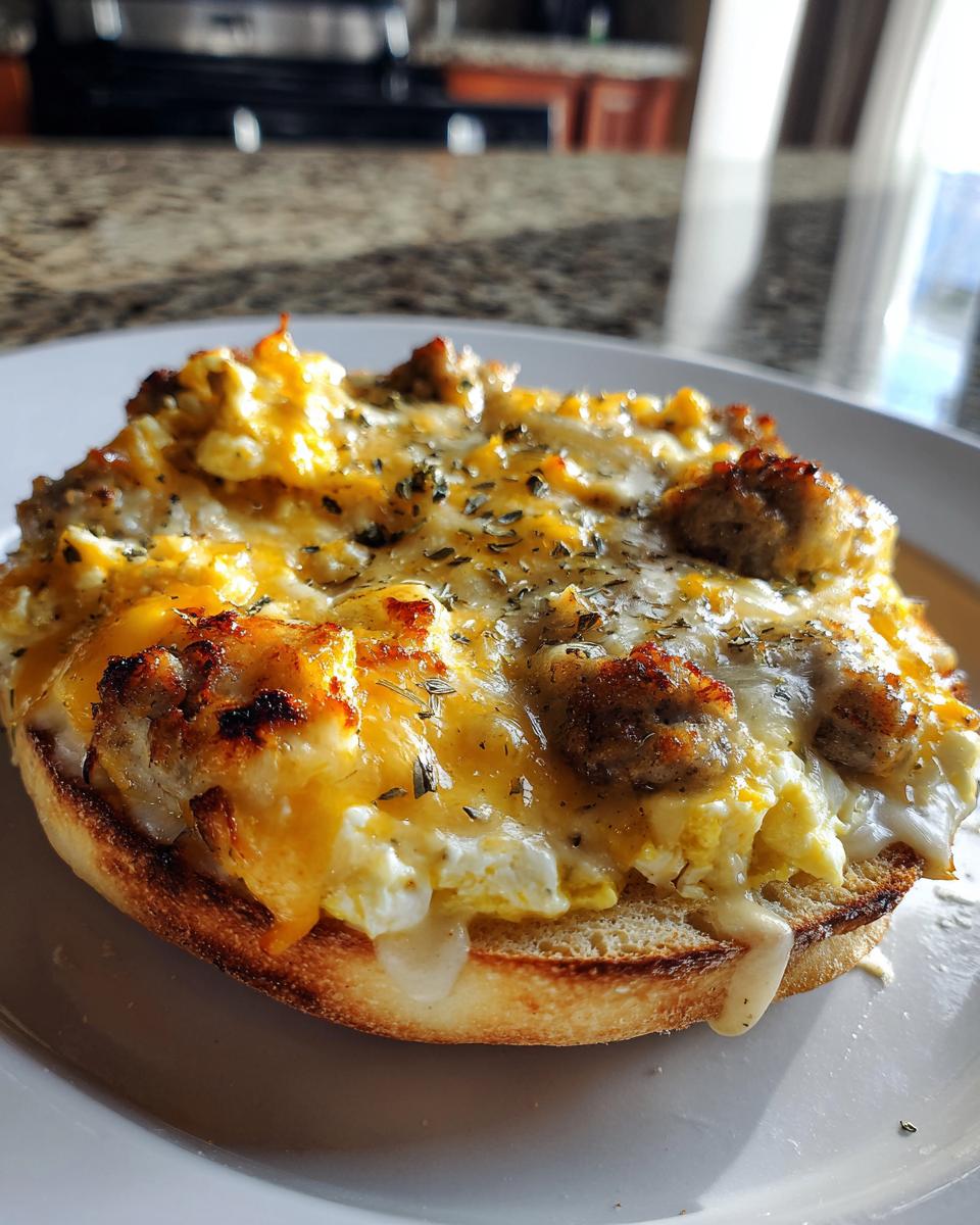 English Muffin Breakfast Pizza - detail 2