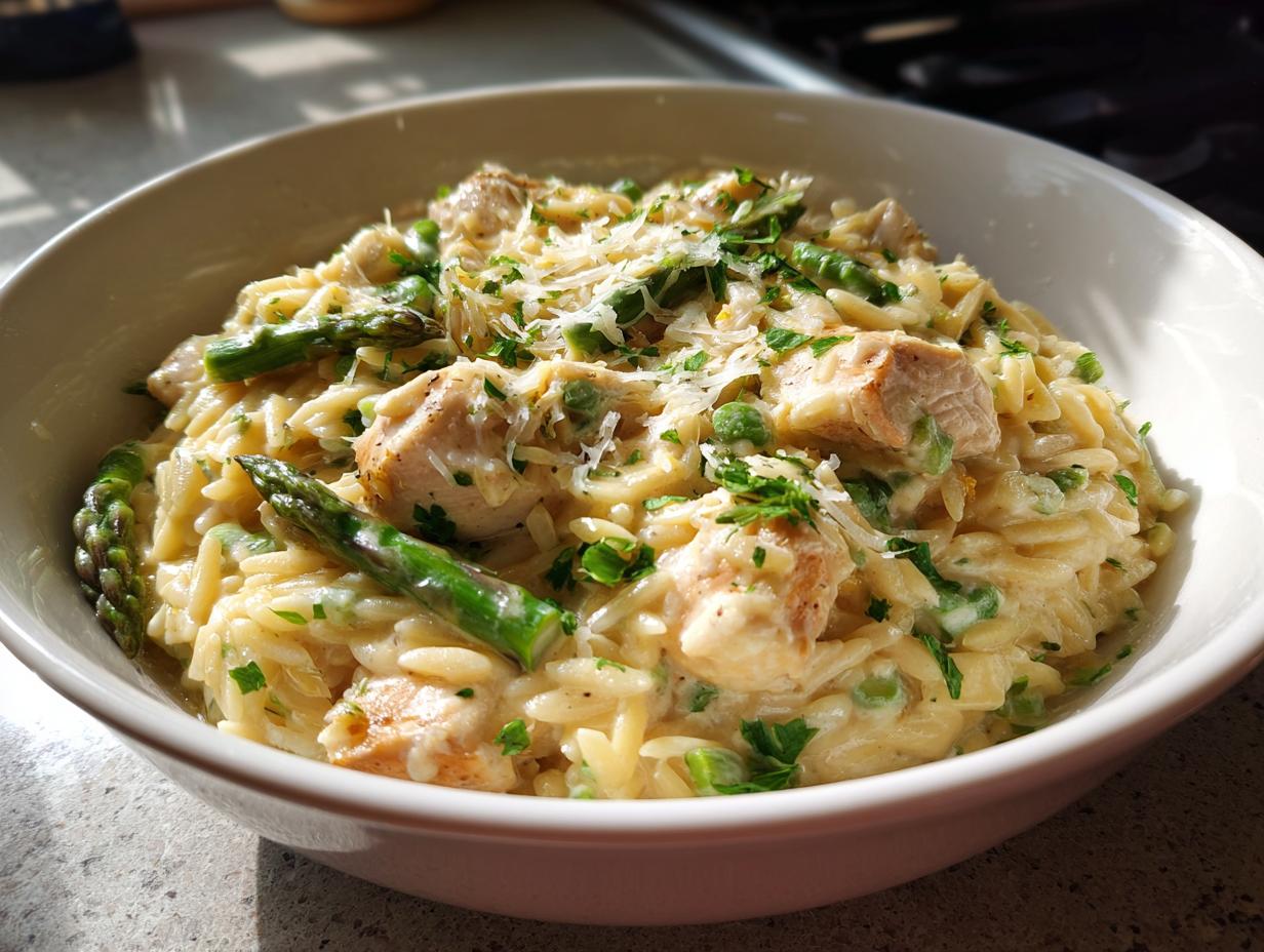 35g Protein Chicken Orzo – Creamy One-Pot Bliss