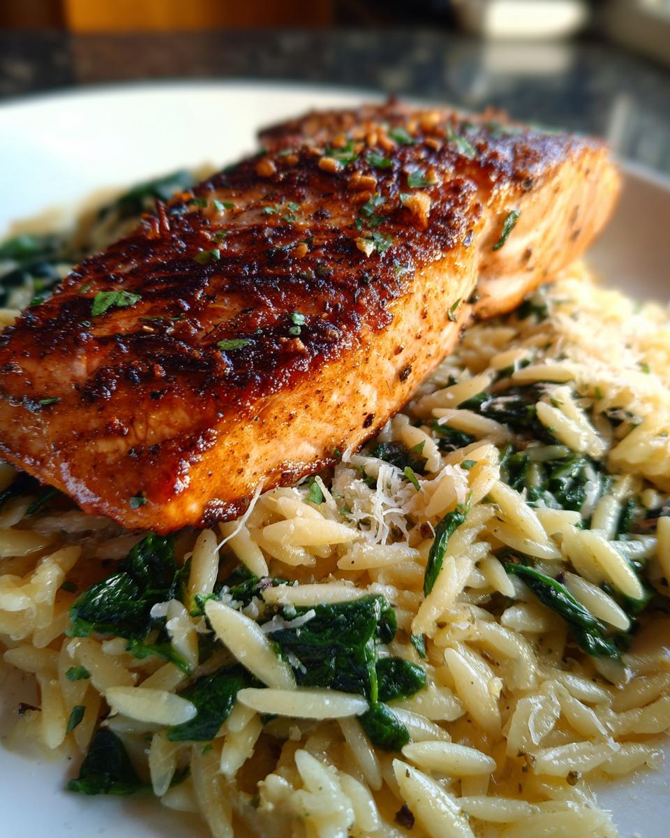 One Skillet Salmon with Lemon Orzo - detail 2
