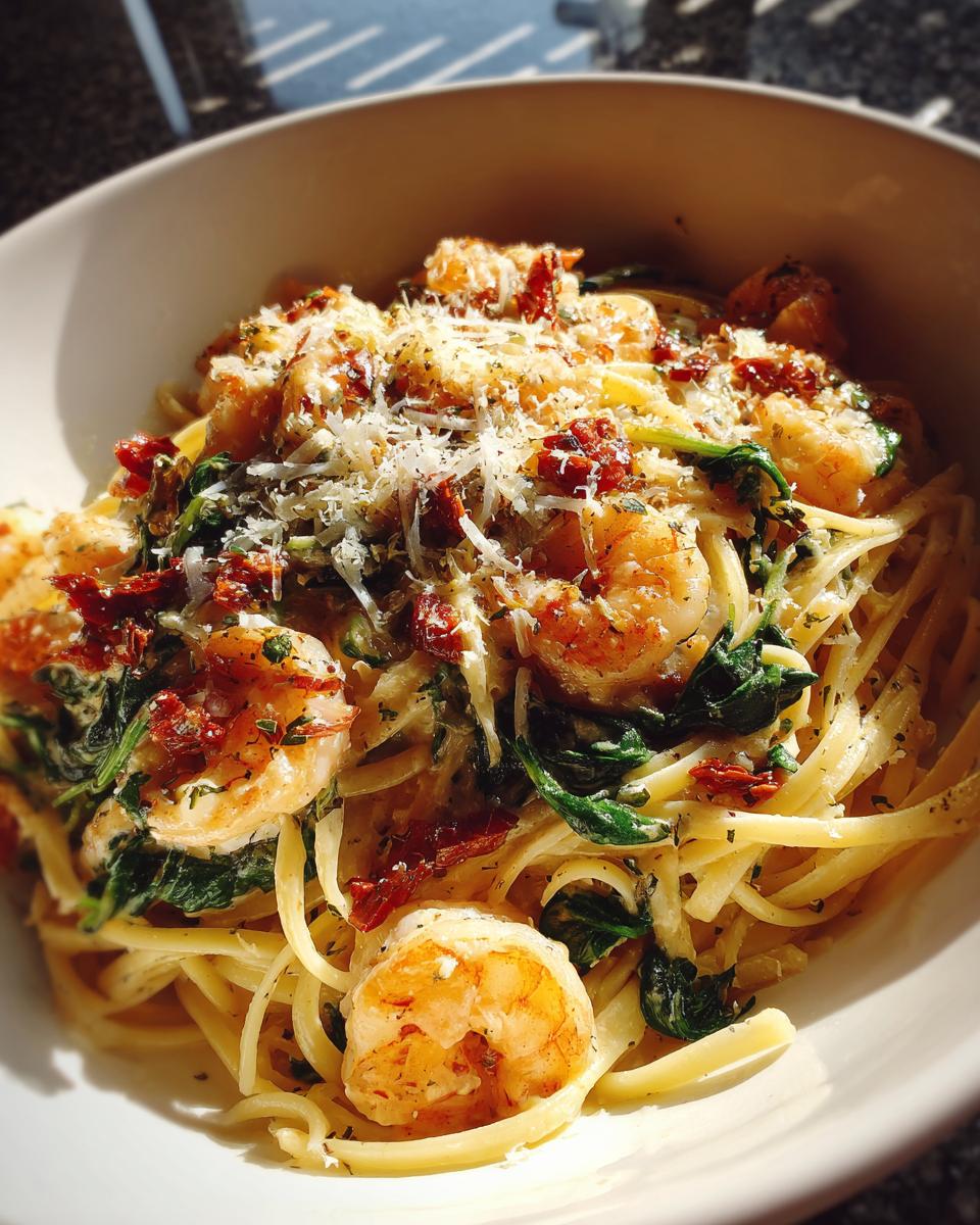 CREAMY TUSCAN SHRIMP LINGUINE - detail 1