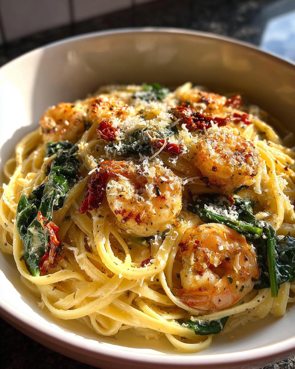 CREAMY TUSCAN SHRIMP LINGUINE - detail 3