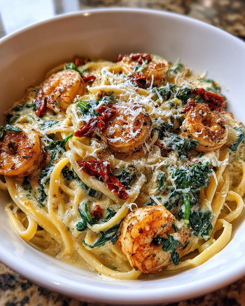 CREAMY TUSCAN SHRIMP LINGUINE - detail 4