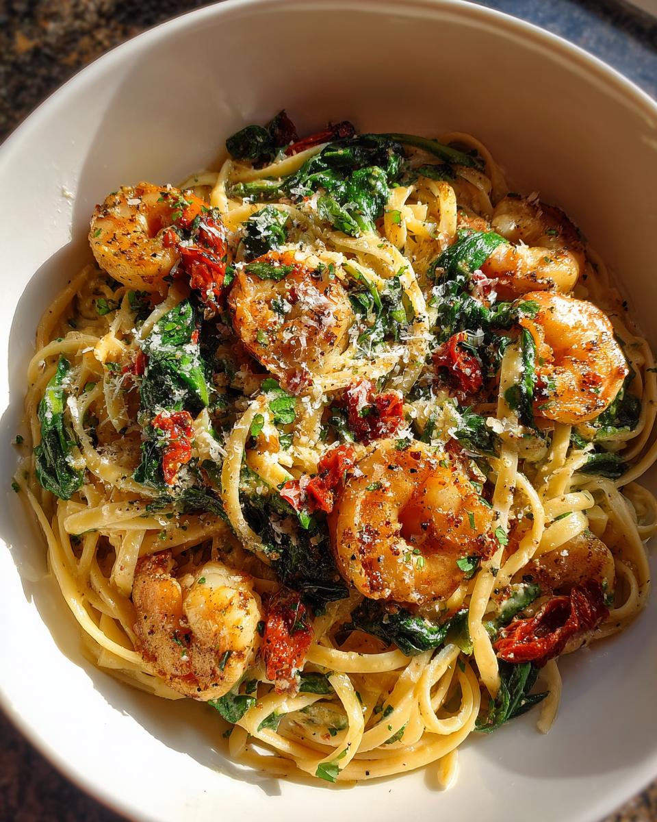 CREAMY TUSCAN SHRIMP LINGUINE - detail 5