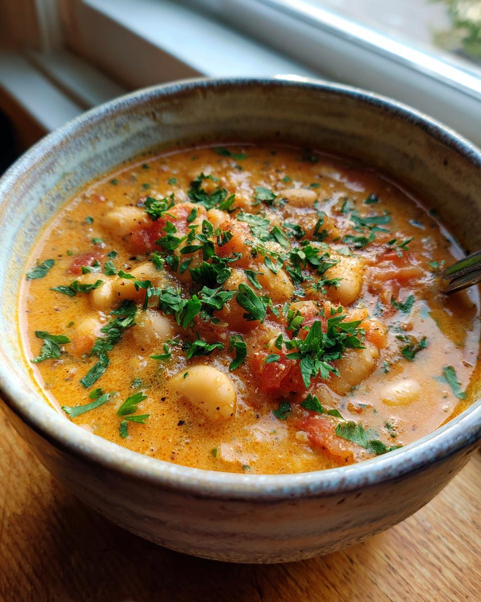 Creamy Vegan Tomato White Bean Stew - detail 1