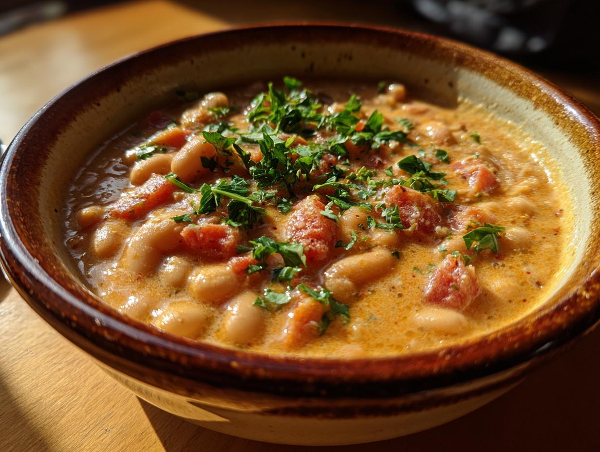 35-Minute Creamy Vegan Tomato White Bean Stew That Tricks Meat Lovers