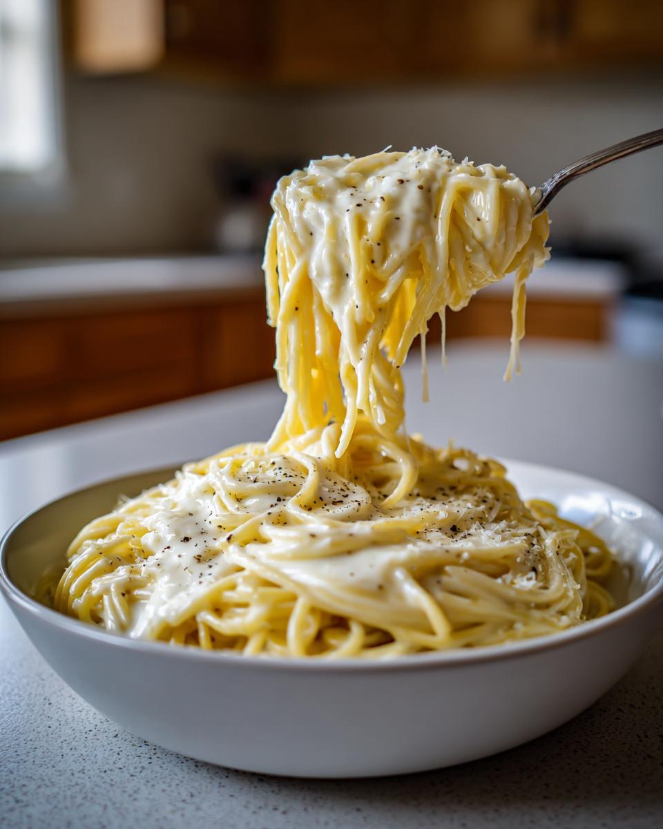 Creamy White Sauce for Spaghetti Pasta - detail 3
