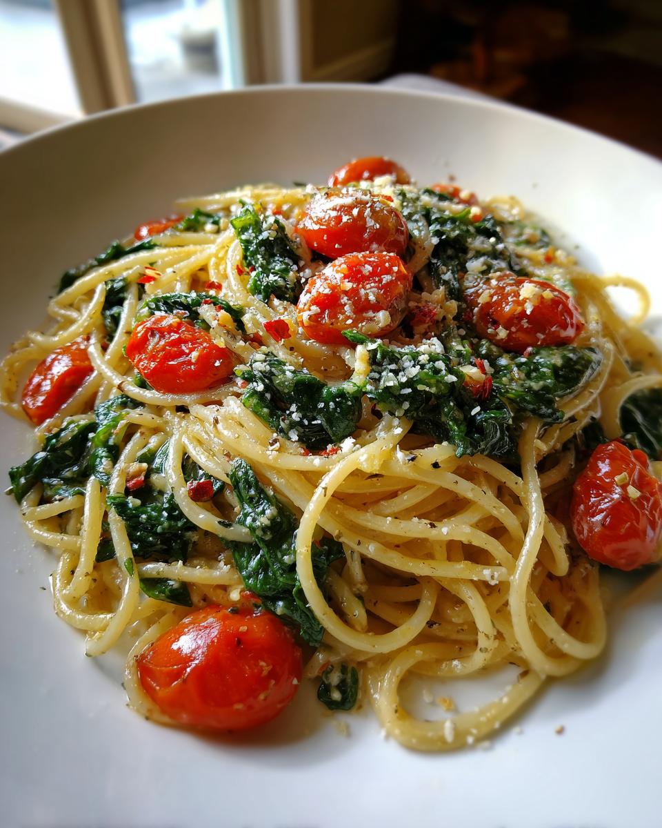 Delicious Spinach Tomato Pasta - detail 2