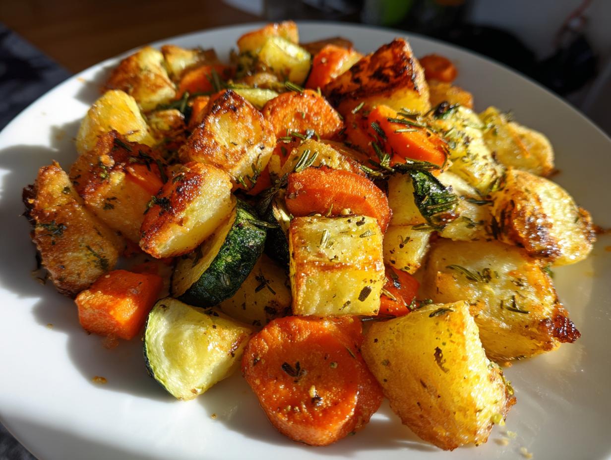 3 Secrets to Perfect Garlic Herb Roasted Potatoes, Carrots, and Zucchini