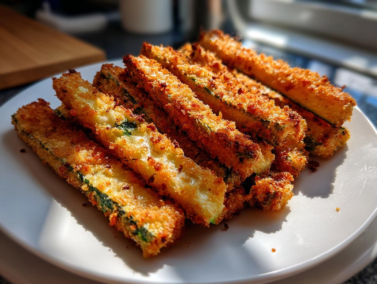 Secretly Crispy Low Calorie Air Fryer Zucchini Fries Recipe