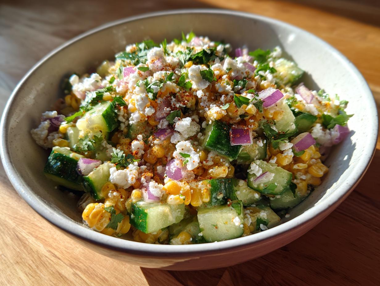 15-Minute Mexican Cucumber Salad with Street Corn You’ll Crave