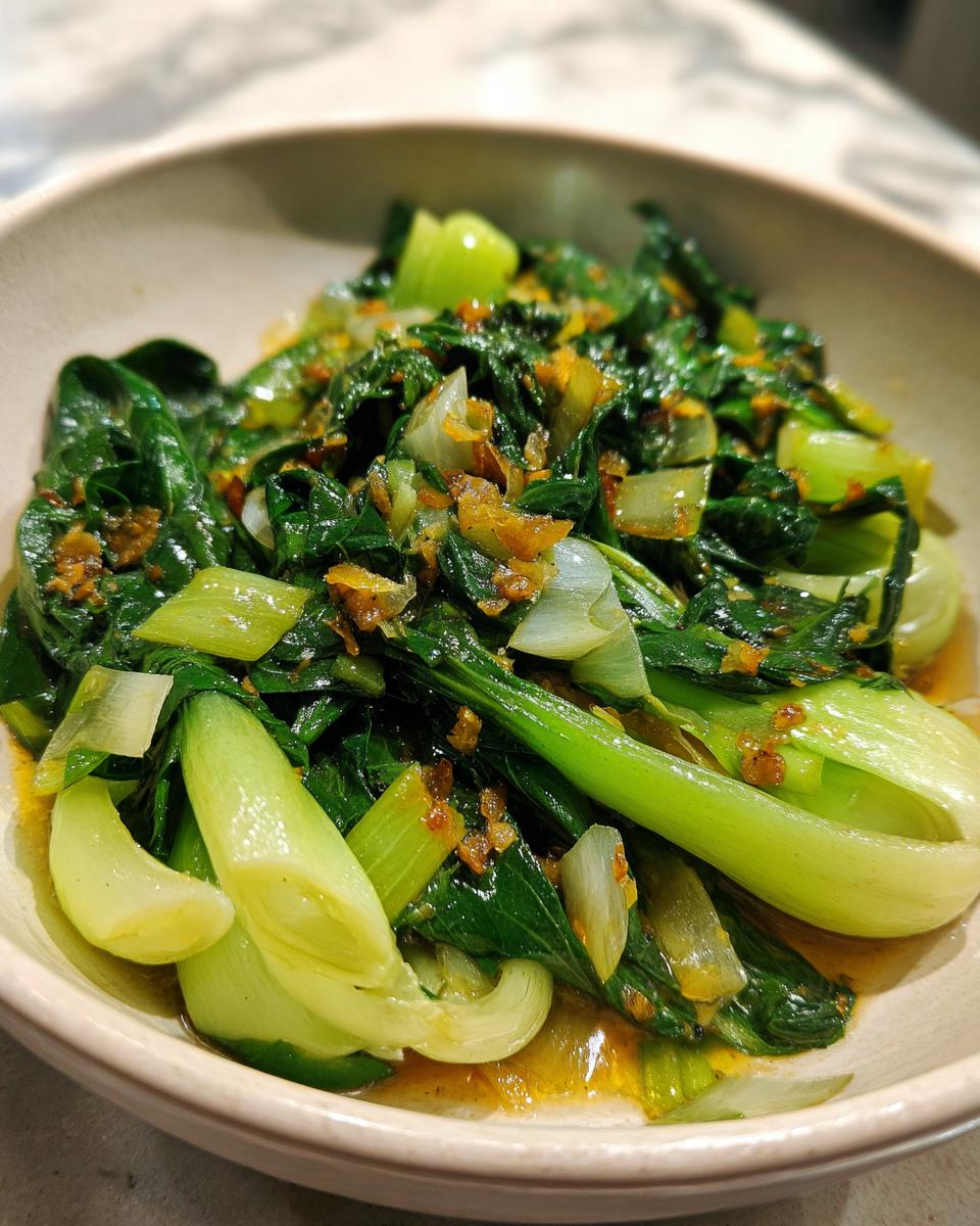 Quick Bok Choy with Garlic and Ginger - detail 2
