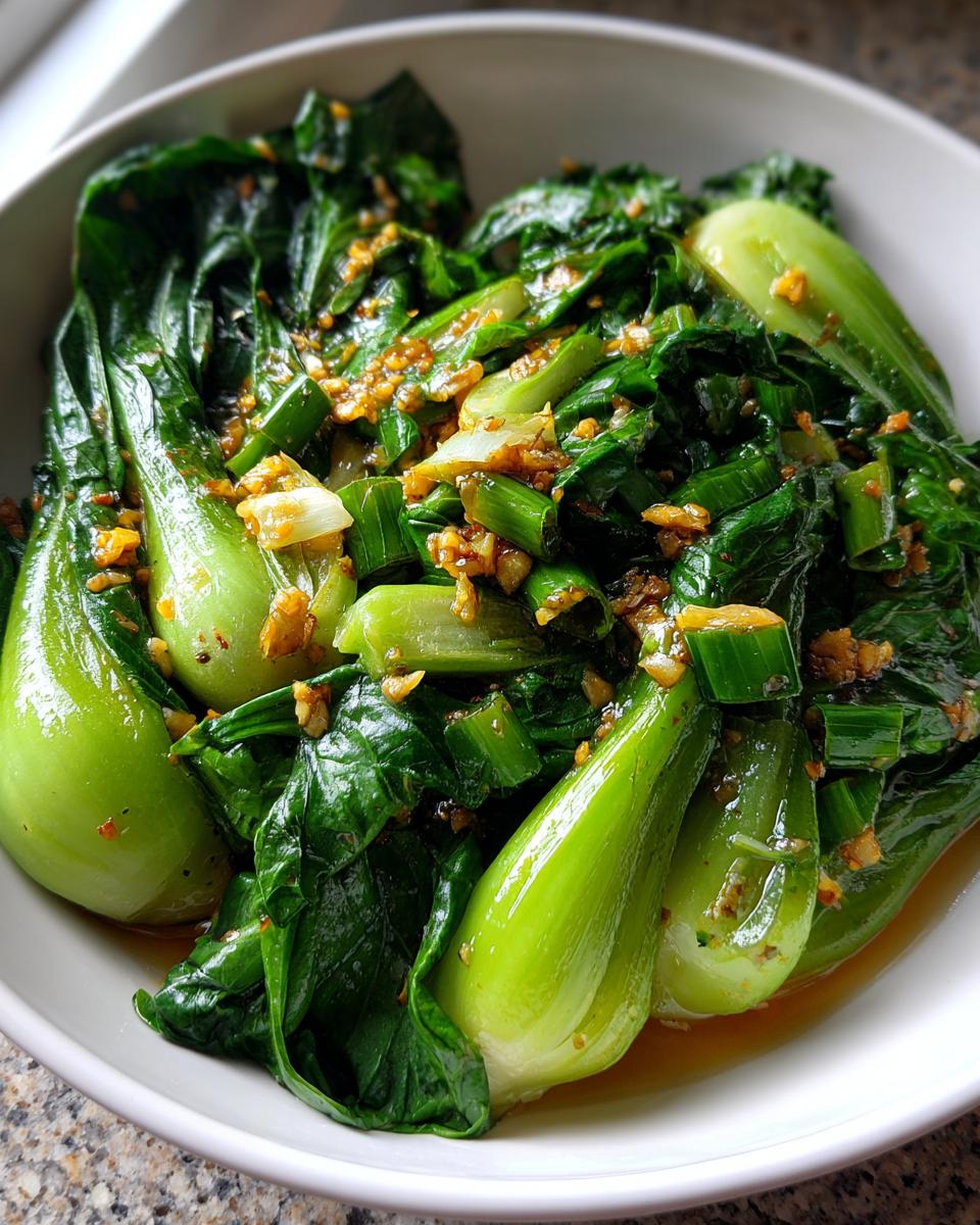 Quick Bok Choy with Garlic and Ginger - detail 3
