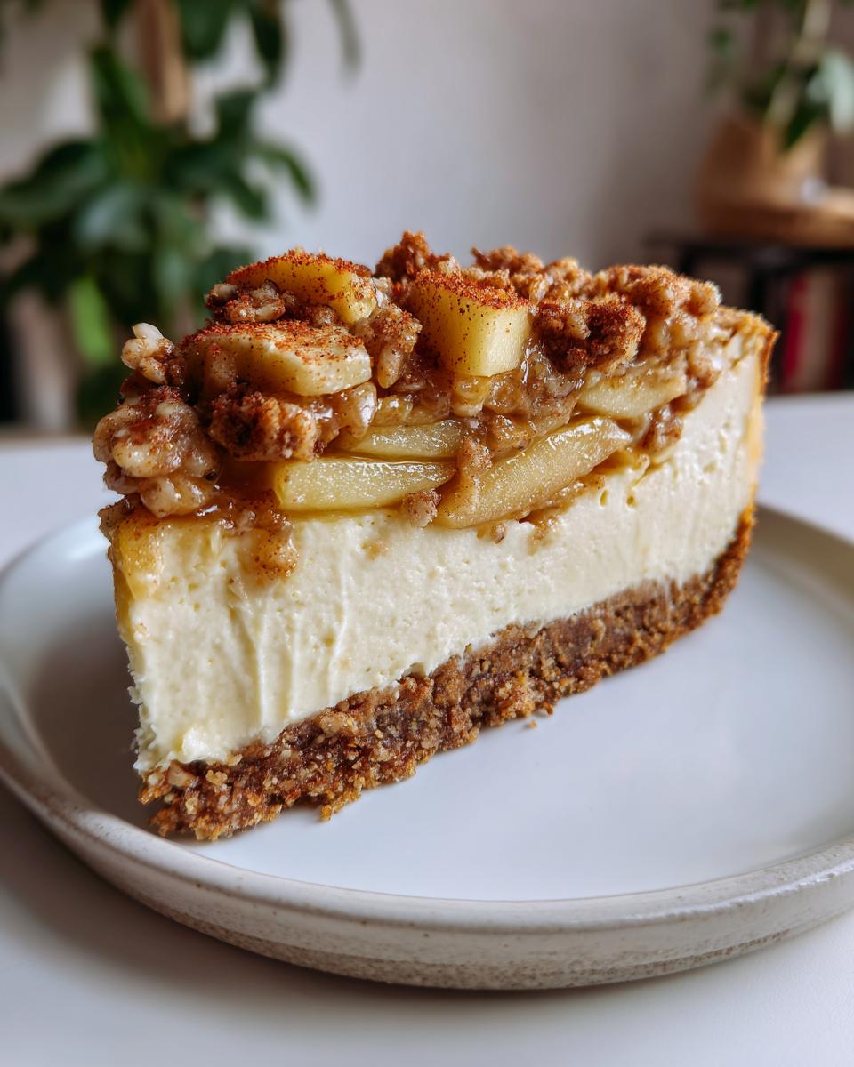Vegan Apple Crumble Cheesecake - detail 3