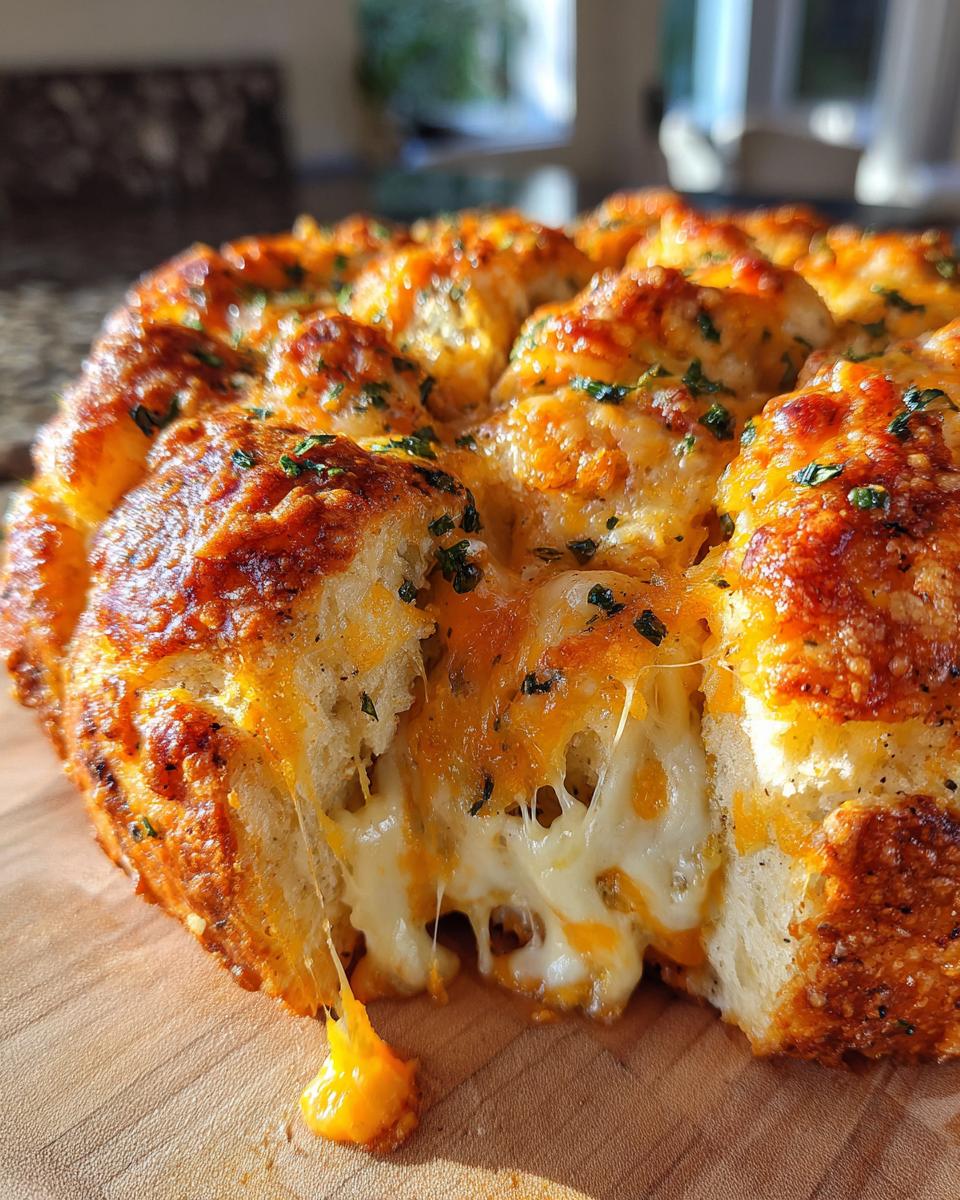 Cheesy Pull Apart Christmas Bread - detail 2