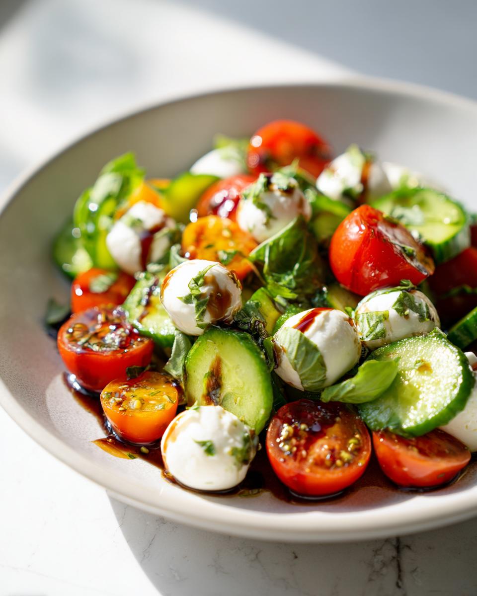 Easy Cucumber Caprese Salad - detail 1
