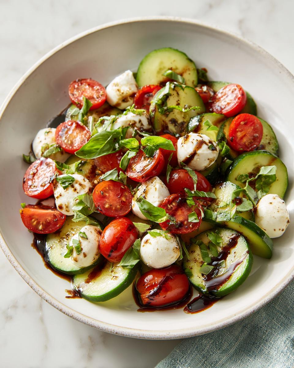 Easy Cucumber Caprese Salad - detail 2