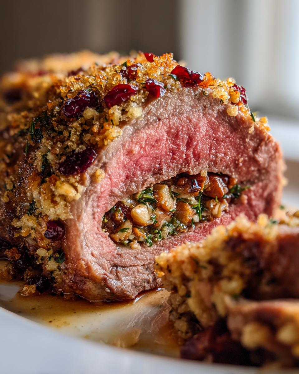 Quick Christmas Stuffed Beef Tenderloin - detail 2