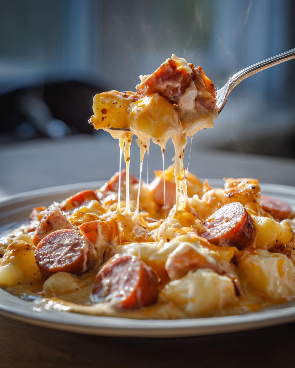 Crockpot Cheesy Potatoes and Kielbasa - detail 2