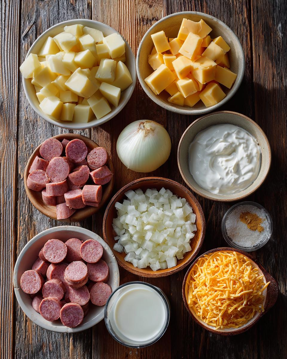 Crockpot Cheesy Potatoes and Kielbasa - detail 1