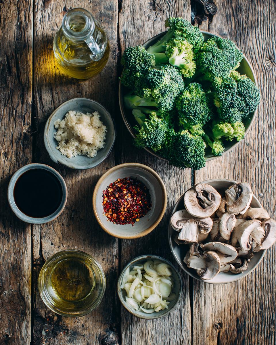 Vegan Broccoli and Mushroom Stir Fry - detail 1