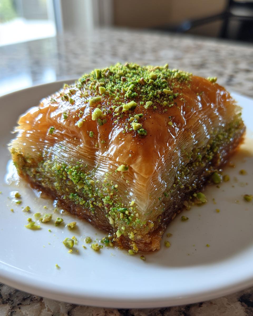 Baklava with honey and pistachios - detail 2