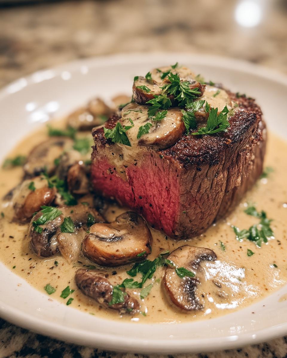 Beef tenderloin with mushroom sauce - detail 2