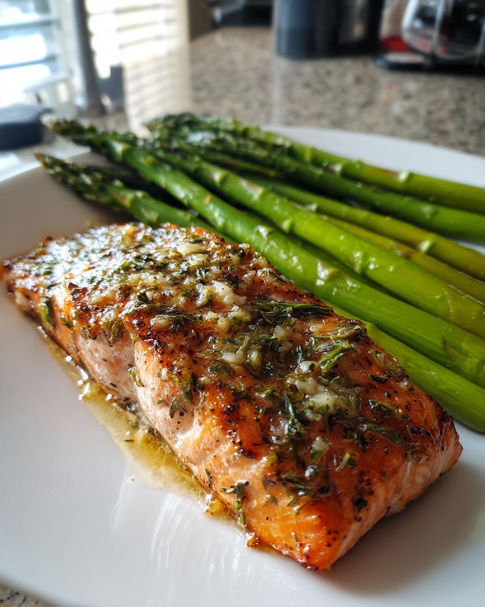 Garlic Butter Salmon and Asparagus - detail 2