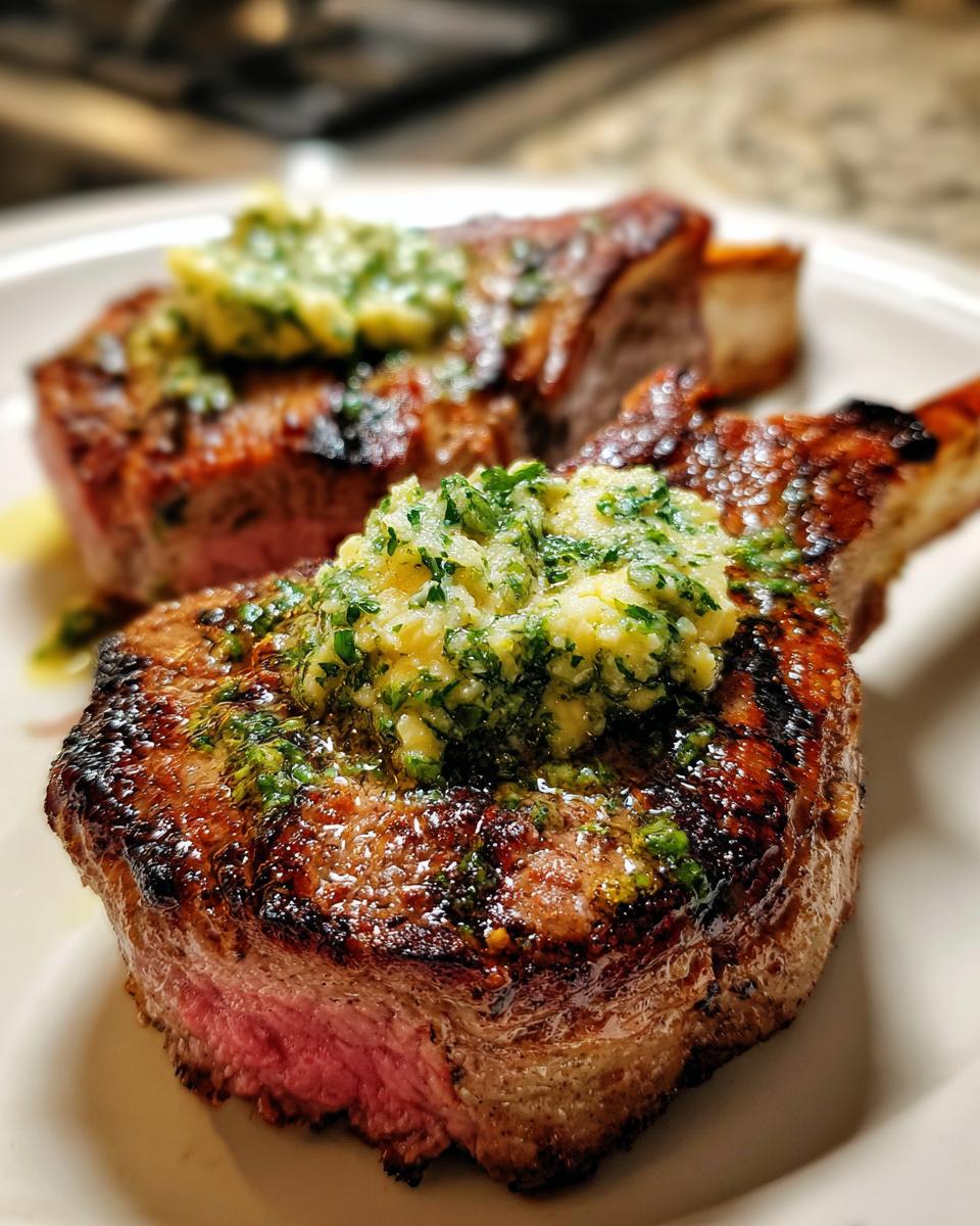 Grilled lamb chops with herb butter - detail 2