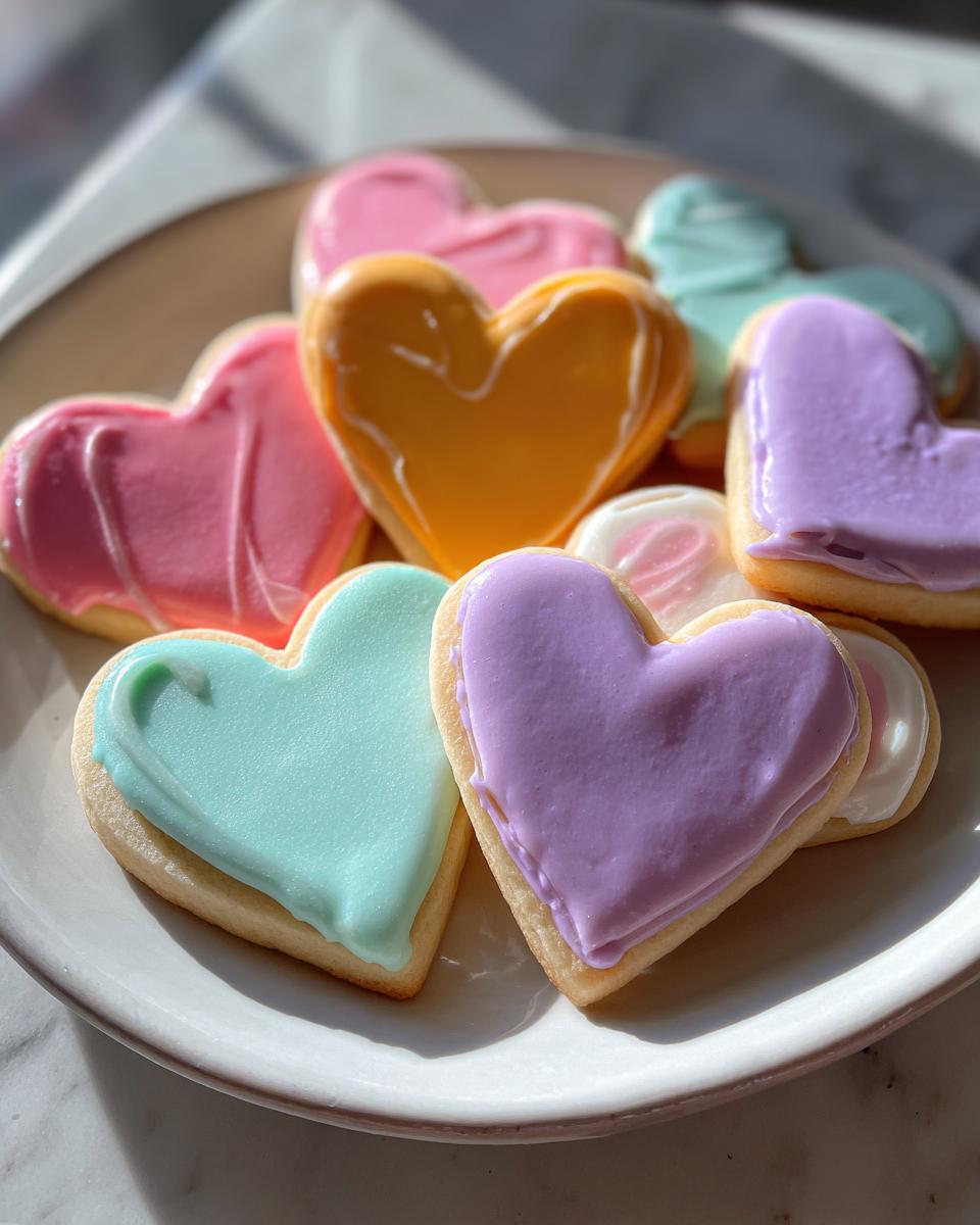 Heart-shaped sugar cookies with royal icing - detail 2