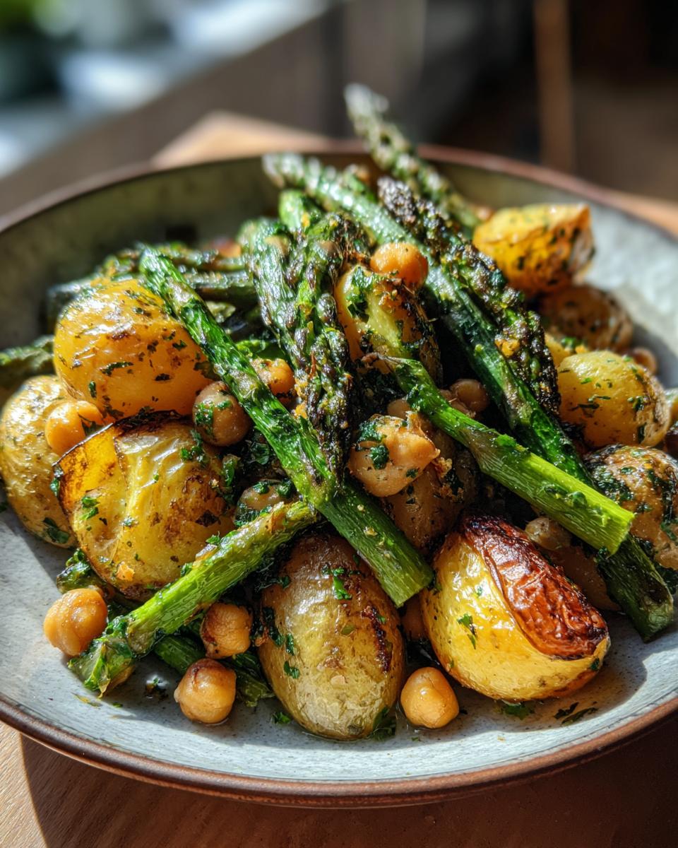 Herbed Potato Asparagus and Chickpea Dinner - detail 2