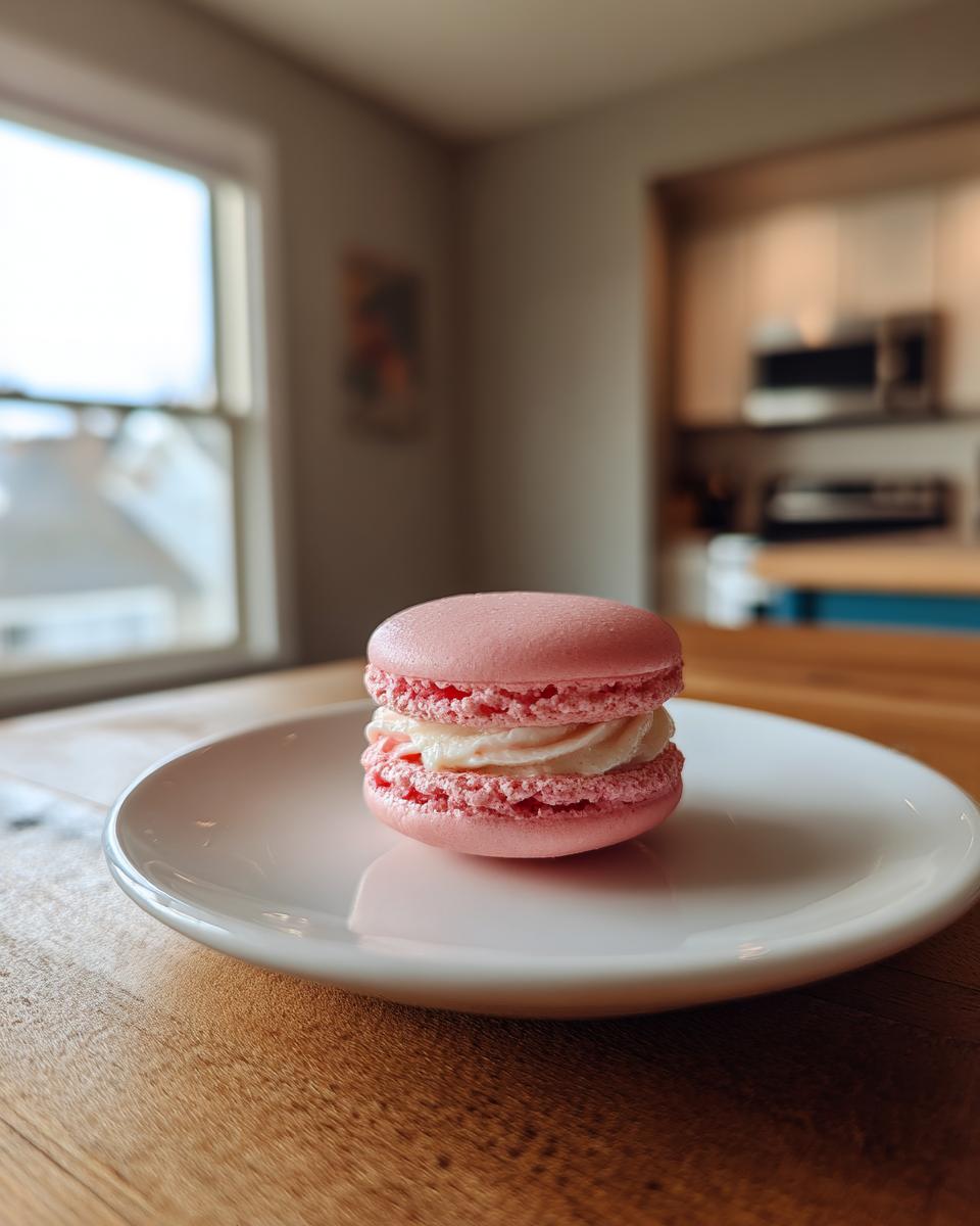 Raspberry macarons - detail 2
