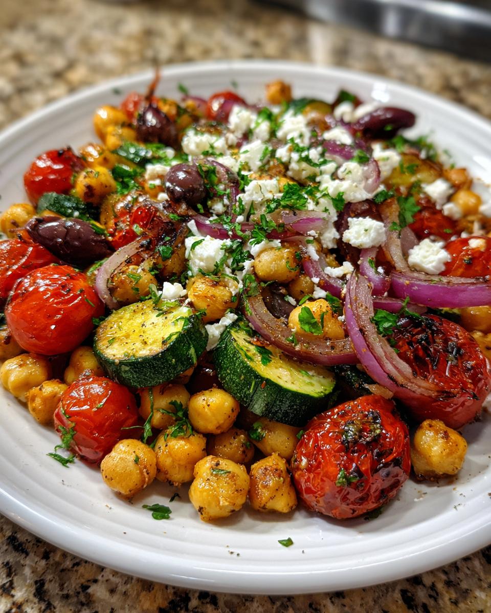 Vegan Greek Sheet Pan Dinner - detail 2