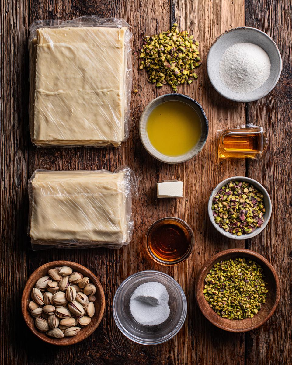 Baklava with honey and pistachios - detail 1