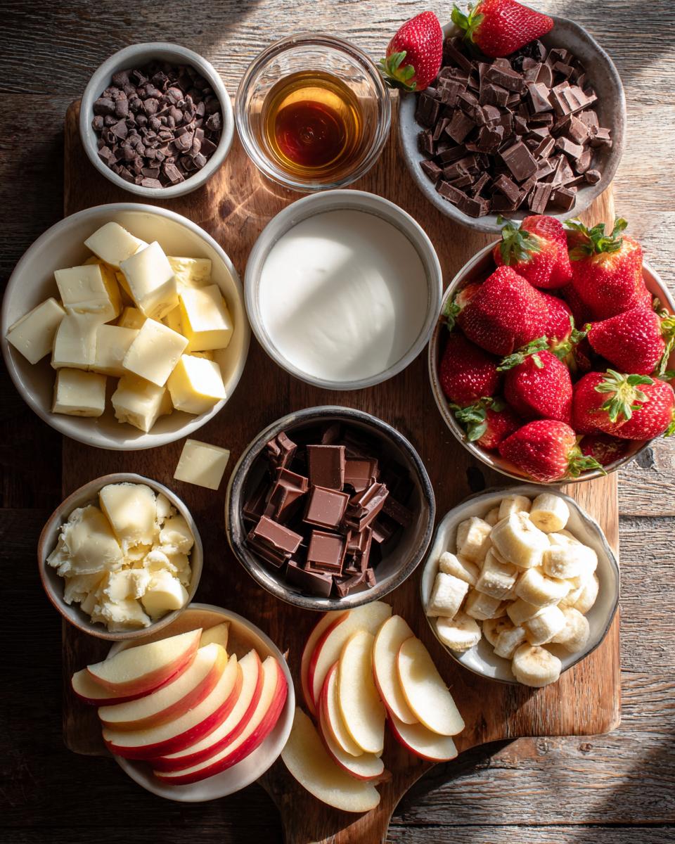Chocolate fondue with fresh fruits - detail 1