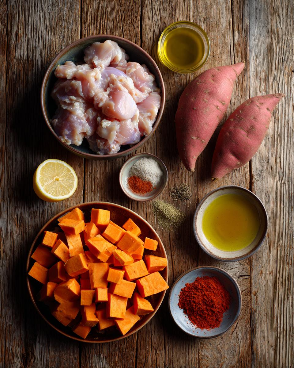 Sheet Pan Harissa Chicken with Sweet Potatoes - detail 1