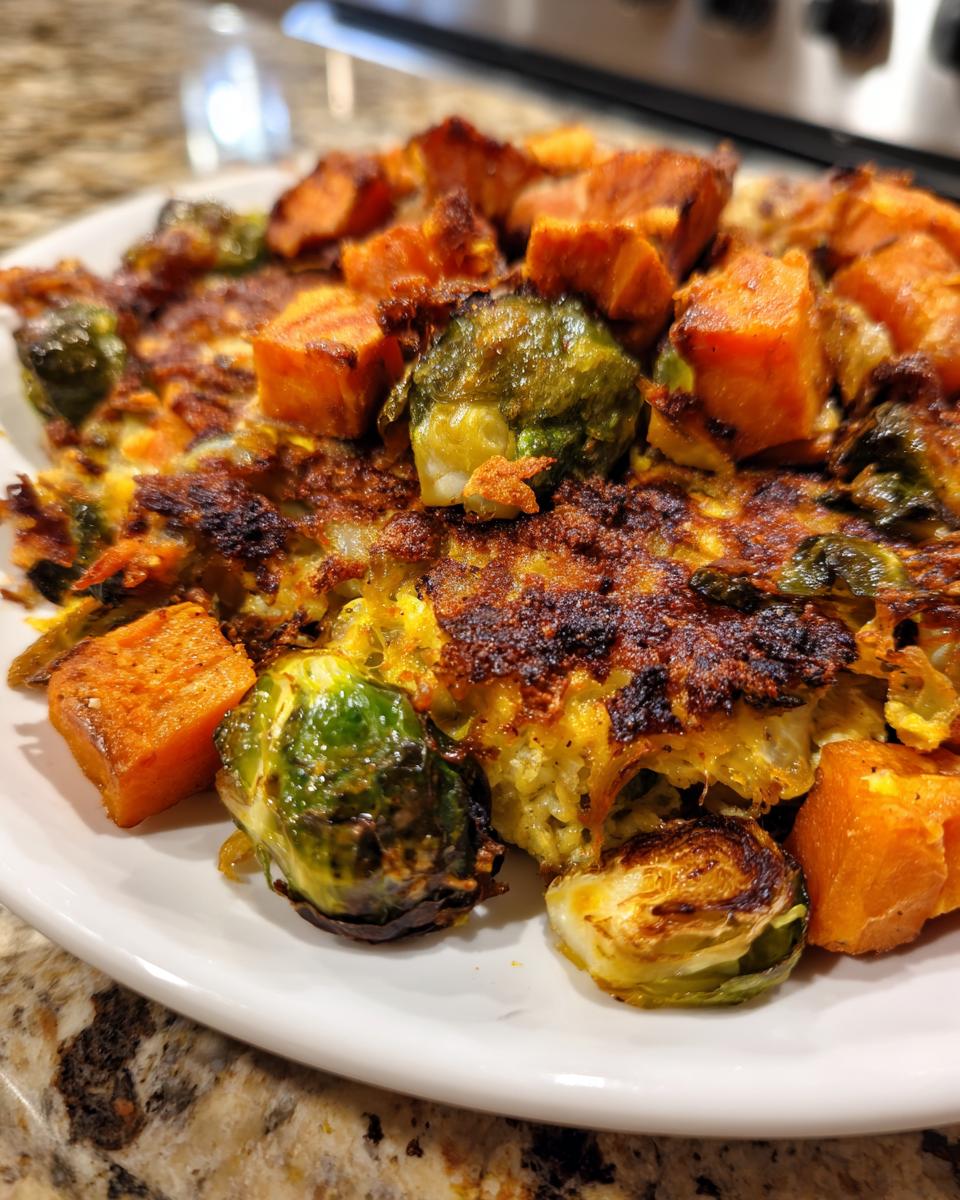 Baked Chicken Breasts with Brussels Sprouts and Sweet Potatoes - detail 2
