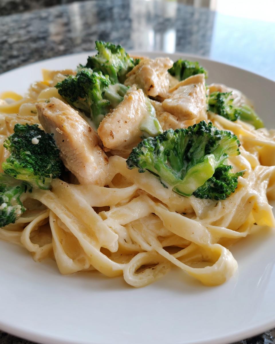 Chicken and Broccoli Alfredo (lightened up) - detail 2
