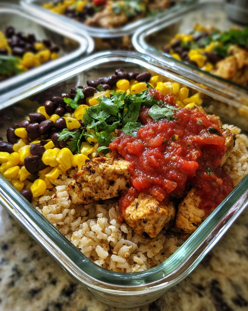 Meal Prep Chicken Burrito Bowls - detail 2