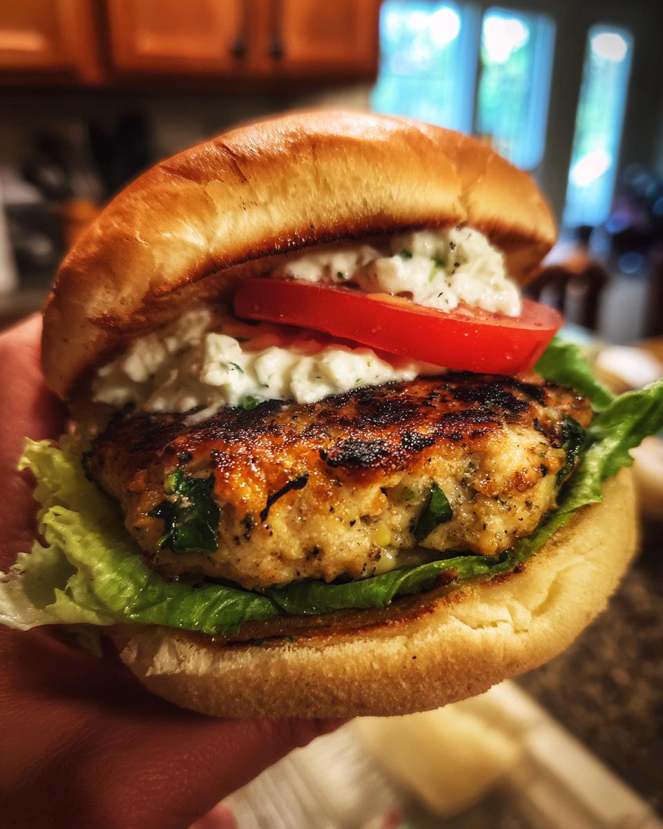 Spinach and Feta Turkey Burgers - detail 2