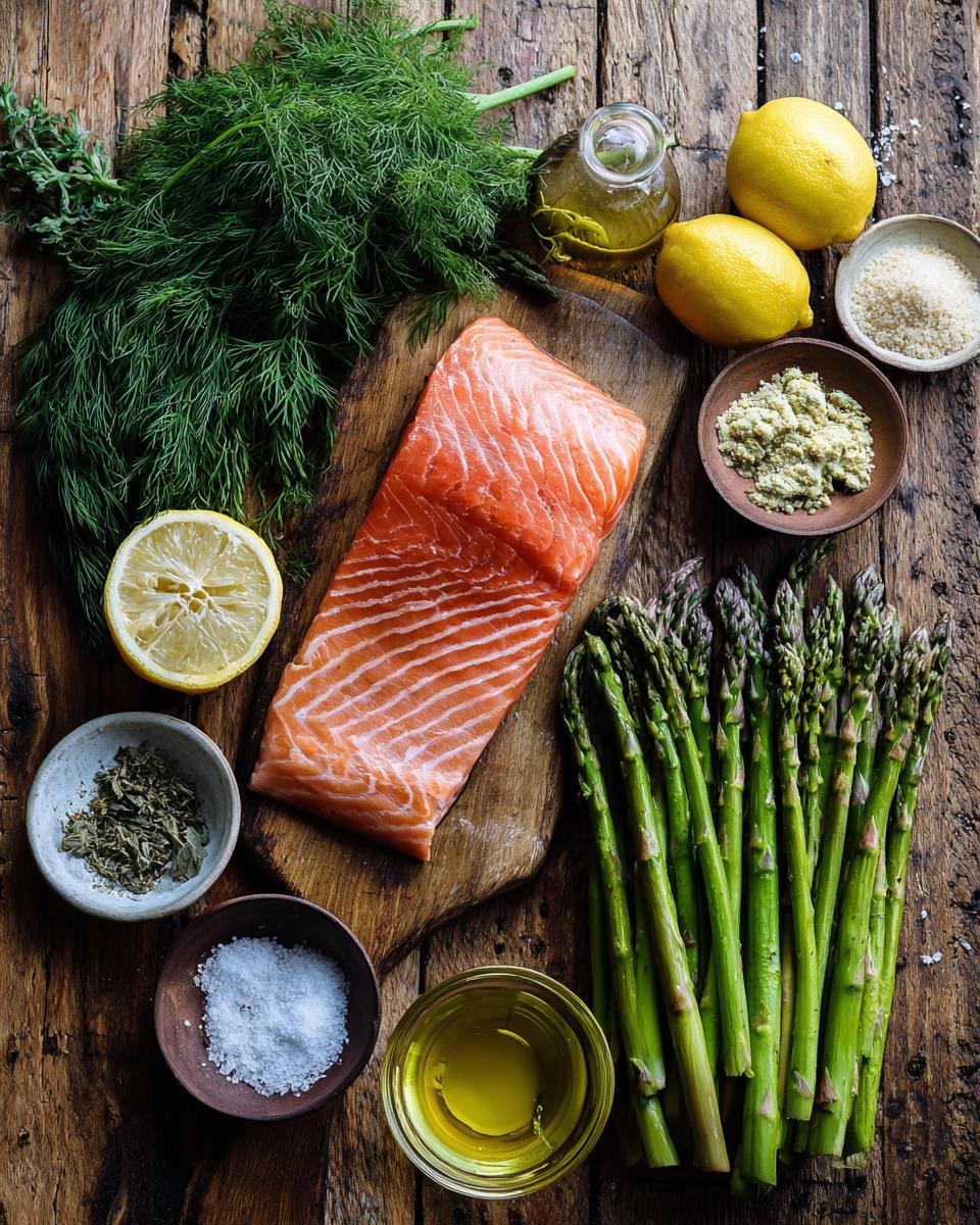 Lemon Dill Salmon with Roasted Asparagus - detail 1